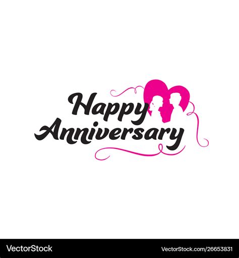 Happy anniversary text lovely hand lettering Vector Image