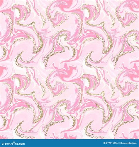 SEAMLESS PATTERN MARBLE EFFECT PINK and WHITE MARBLE with GOLD ACCENTS Stock Illustration ...