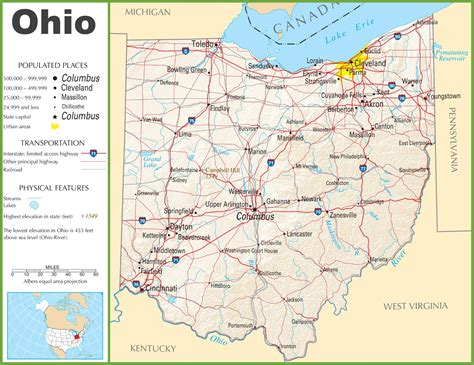 Printable Large Map Of Ohio