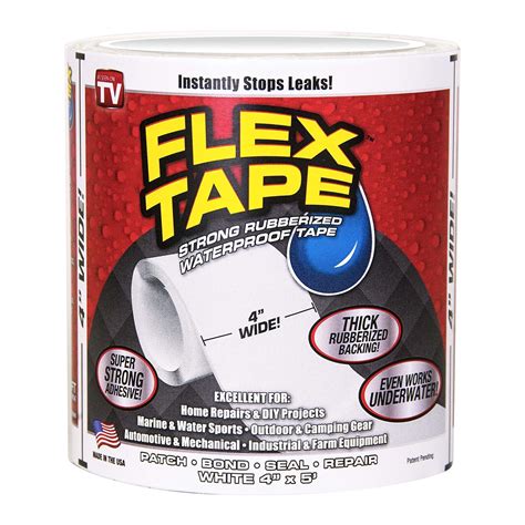 Flex Tape Rubberized Sealant Tape - Super Strong, Waterproof (White) | eBay