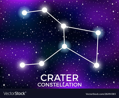 Crater constellation starry night sky zodiac sign Vector Image