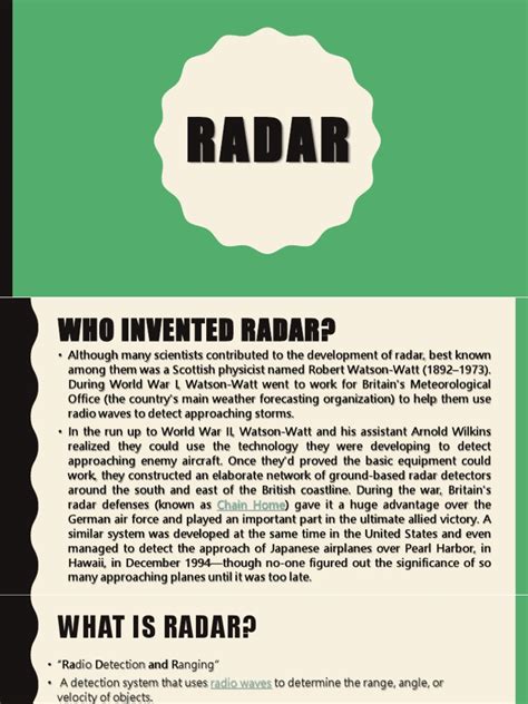 Types of Radar | PDF | Radar | Military Technology