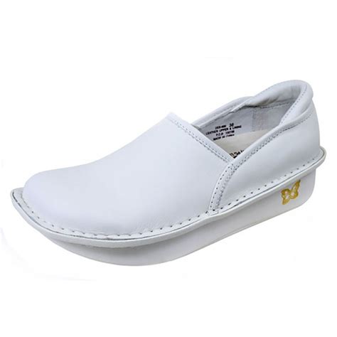 Alegria Debra White Leather Nursing Shoe | FREE Shipping