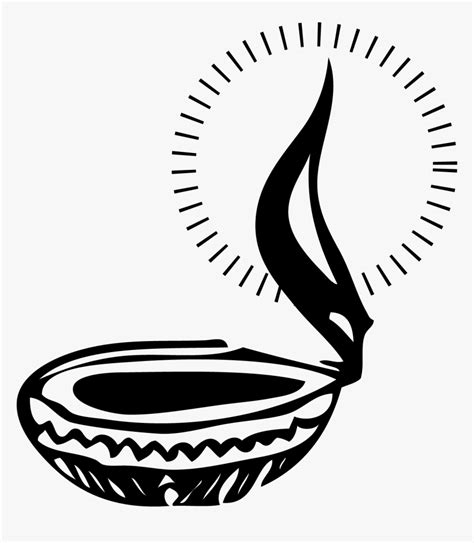 Diwali Clipart Black And White, HD Png Download - kindpng