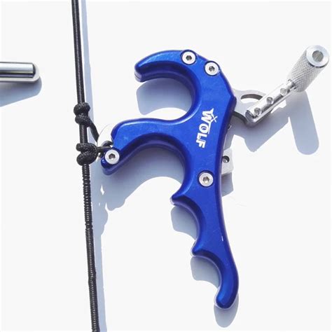 Archery 4Finger Compound Bow Release Aids Grip Aluminum Alloy Thumb Caliper Fit Left and Right ...