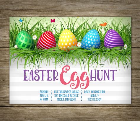 Easter Egg Hunt Invitation Easter Party DIY Printable Easter