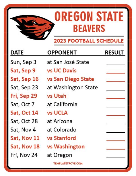 Oregon State Football Schedule 2024 Printable - Verla Marillin