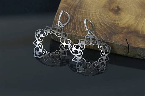 Silver Earrings Elegant Earrings Silver Lace Exclusive - Etsy