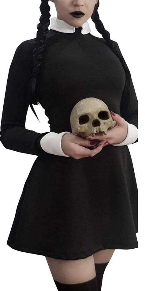 Halloween Costume Addams Family Wednesday Dress Pugsley Costume Off Shoulder Party Dresse ...