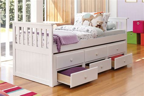 Bailey Captain's Single Bed Frame with Trundle by John Young Furniture | Harvey Norman New ...