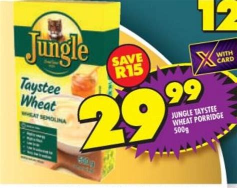 Jungle Taystee Wheat Porridge 500g offer at Shoprite