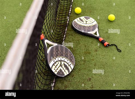 Paddle tennis racket and ball Stock Photo - Alamy