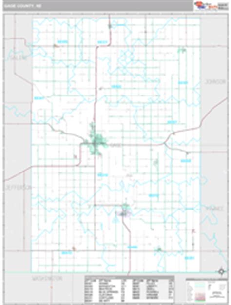 Gage County, NE Wall Map Premium Style by MarketMAPS