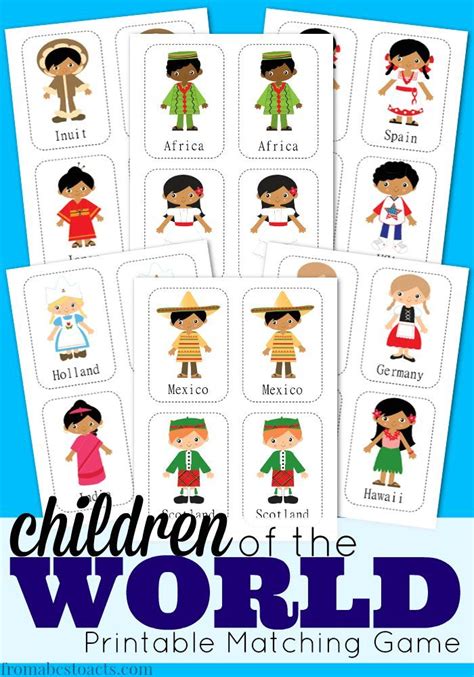 Children of the World Printable Matching Game - From ABCs to ACTs ...