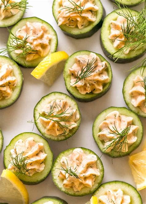 Cucumber Canapés with Smoked Salmon Mousse | RecipeTin Eats