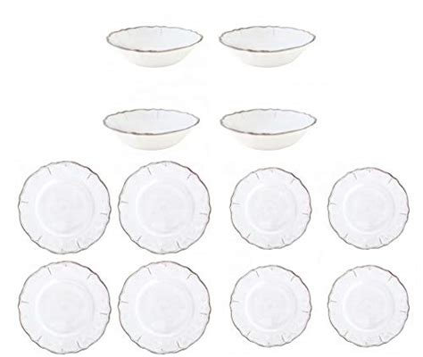 White Melamine Dishes. Parhoma White Melamine Home Dinnerware Set, 12-Piece Service for 4.