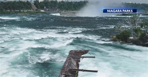 Boat stuck at Niagara Falls for more than 100 years comes loose