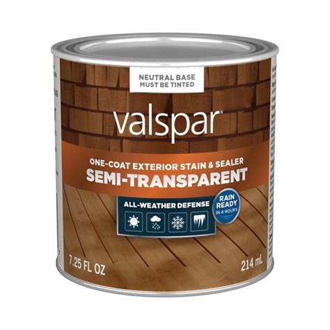 Valspar Neutral Base Semi-Transparent Exterior Wood Stain and Sealer (Half Pint) in the Exterior ...