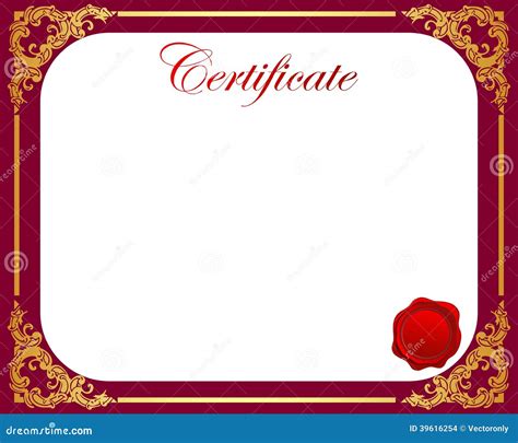 Certificate Stock Vector - Image: 39616254