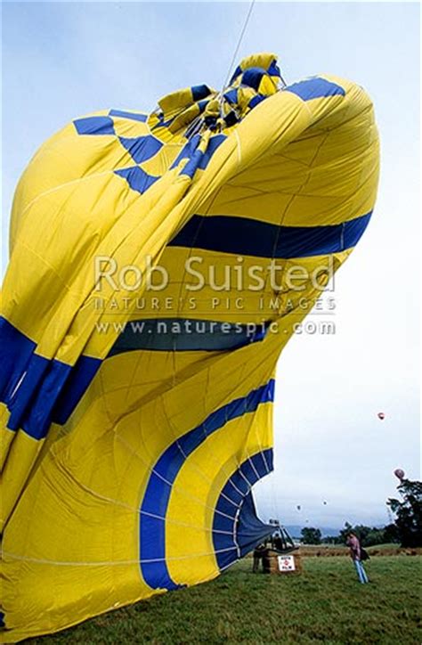 Landed hot air balloon deflating, Carterton, Carterton District ...