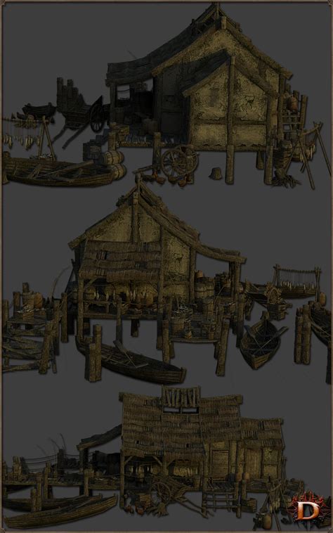 Medieval Fisherman's Hut 3D Models Dante78