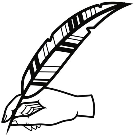 OnlineLabels Clip Art - Hand With Quill Pen