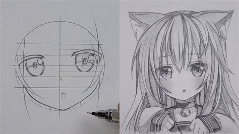 How to Draw cute Anime Girl with ease ! 🐱| ss_art1 - YouTube