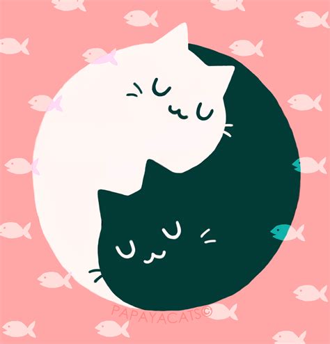 Ying Yang cats by Papayacats on DeviantArt | Cat tattoo, Black cat ...