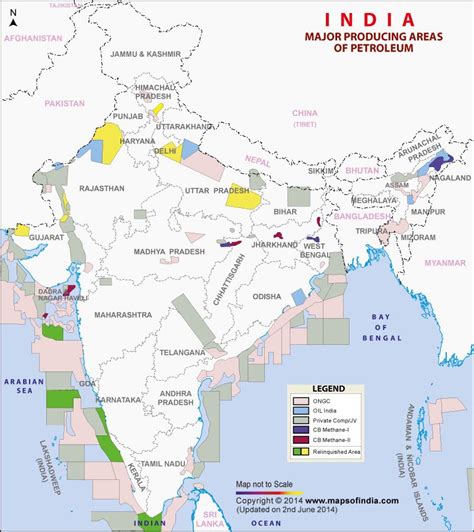 list the areas of petroleum production in india on political map of india Social Science ...