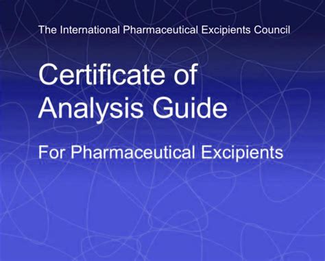 Certificate of Analysis Guide for Pharmaceutical Excipients