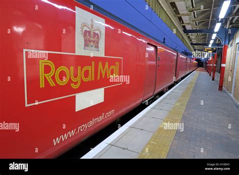 Royal Mail train TPO traveling Post Office north from Warrington Bank Quay Station, England,UK ...