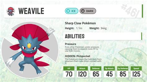 #0461 Weavile - Pokecharms PokéDex