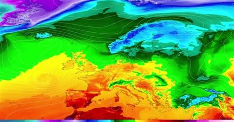 Europe Temperature Weather Map Shows Temperatures Stock Footage Video ...