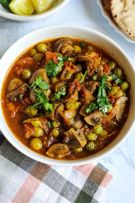 Matar mushroom | a delicious vegan and gluten-free curry recipe