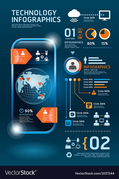 Information technology infographics Royalty Free Vector