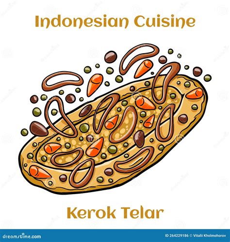 Kerak Telor. Traditional Food from Betawi, Jakarta Stock Vector - Illustration of kerak, meal ...