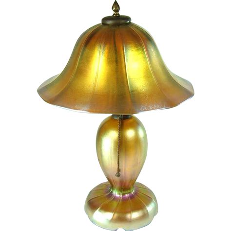 Steuben Aurene Iridescent Electric Table Lamp - 1920's from dtrantiques on Ruby… | Art glass ...