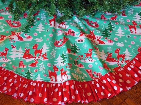 Christmas Tree Skirt Retro Tree Skirt Whimsical Tree Skirt