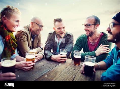 Diverse People Friends Hanging Out Drinking Concept Stock Photo - Alamy