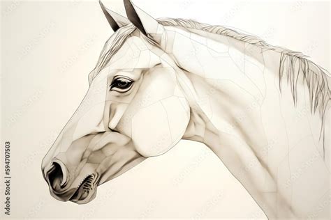 Beautiful drawing of a horse art, AI Generated Stock Illustration ...