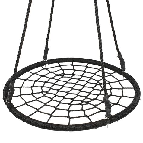 ZENSTYLE 40" Kids Spider Tree Swing - Large Round Spider Net Swing Platform 71" Adjustable ...