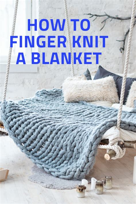 How to finger knit a blanket for home DIY cozy blanket | Finger knitting, Finger knitting ...