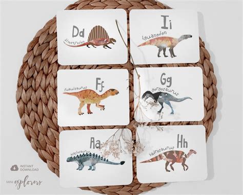 ABC Flashcards, Dinosaur Alphabet Cards, Learning Letters, Printable Alphabet, Printable Kid ...