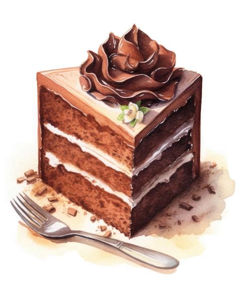 Premium AI Image | A drawing of a chocolate cake with chocolate ...