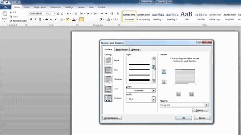 How to Do a Top Border on Microsoft Word : Using MS Word - YouTube