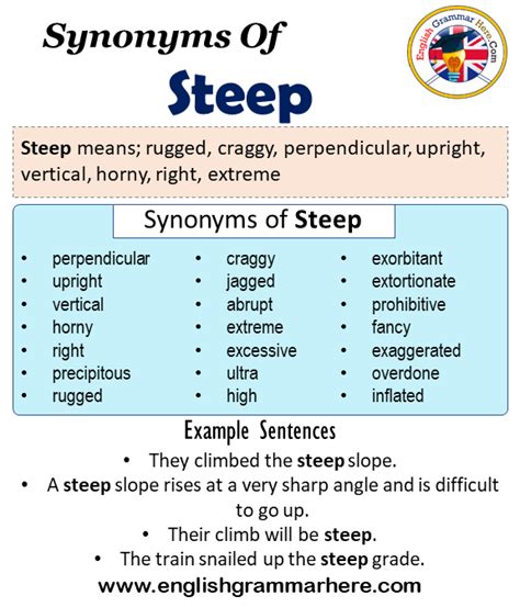 Synonyms Of Steep, Steep Synonyms Words List, Meaning and Example ...