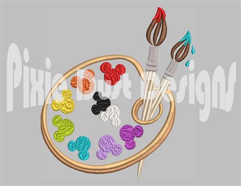 Mickey mouse color palette Disney sketch digital embroidery | Etsy