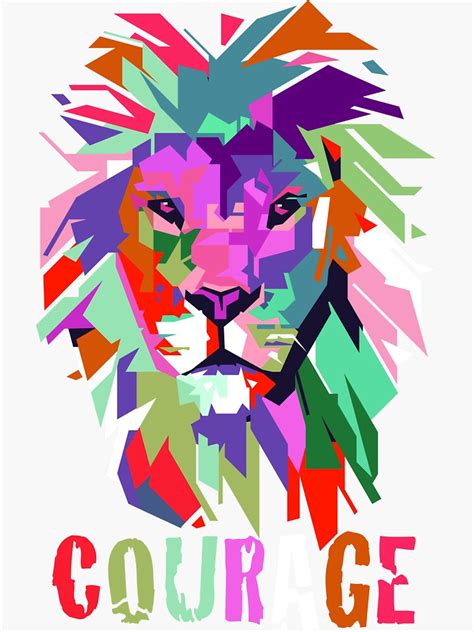 "Lion Head - Courage" Sticker by icedrum | Redbubble