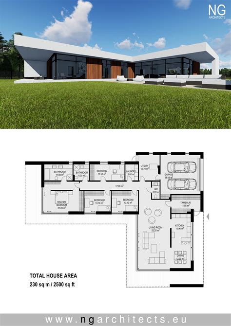 L Shaped House Plans Modern 2021 | Modern architecture house, House ...