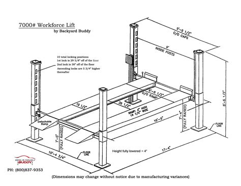Two Post Car Lift Dimensions